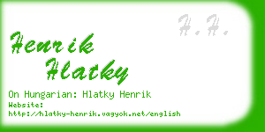 henrik hlatky business card